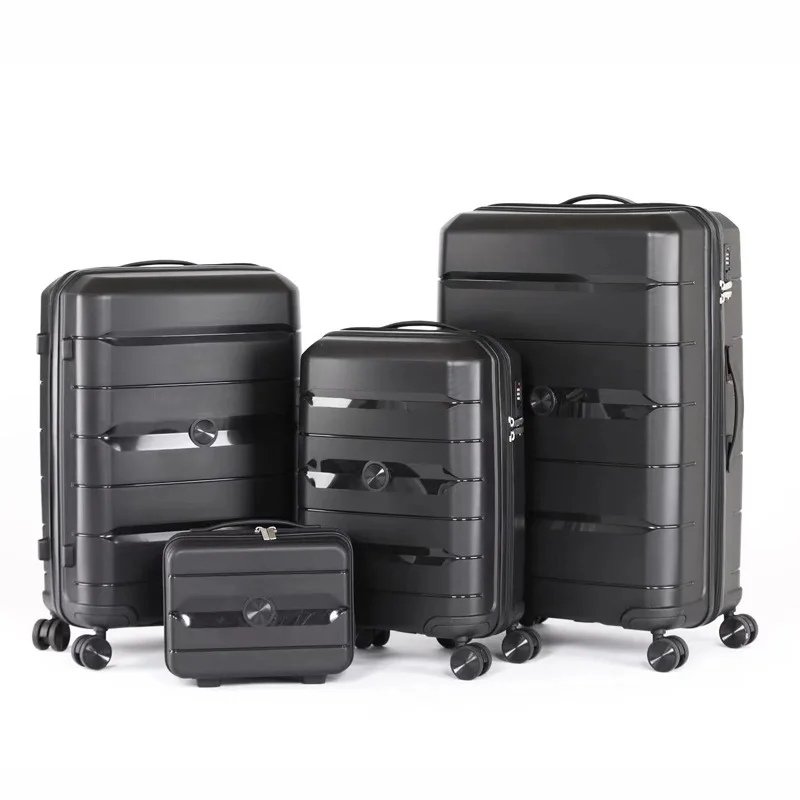 Waterproof High Quality Lightweight PP Trolley Luggage Bag Three Piece Airplane Trolley Case Suitcase PP Travel Luggage Sets