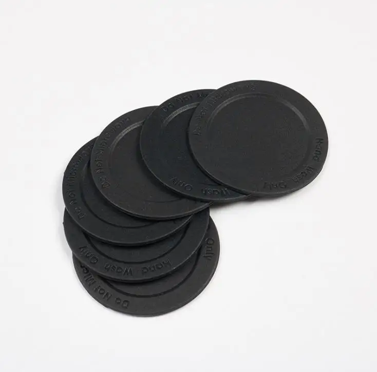Self Adhesive Black Rubber Coasters For 20oz 30oz Tumbler Bottom Protective Sticker Round Waterproof Heat Resistant Cup Pads SN