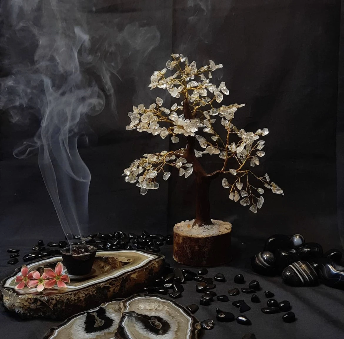 Most Selling Office and Home Decor Agate Trees 100-1000 Beads Gemstone Carvings 100% Indian Export Crystal Artwork