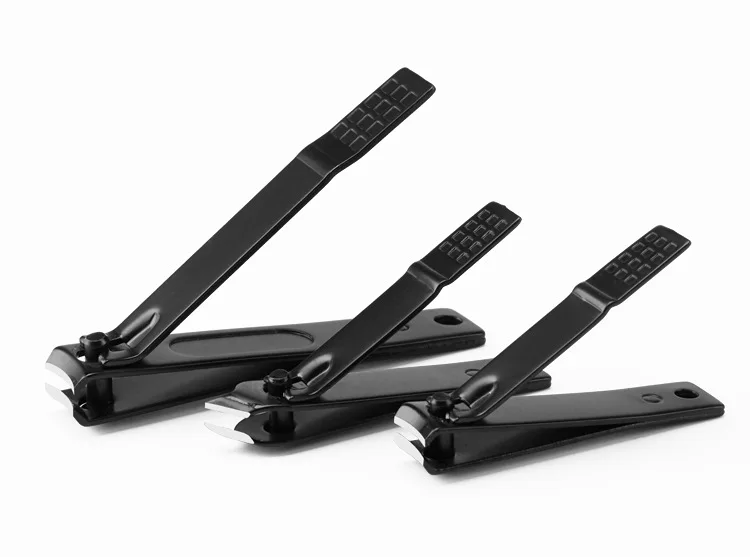 
2020 new black coated stainless steel 3 pieces nail clipper manicure pedicure set for thick toe nail 