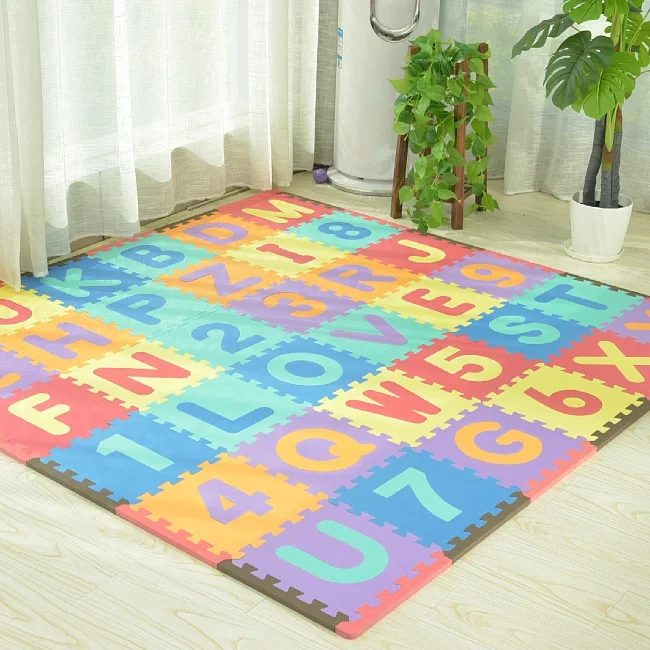 Children Developing Rugs Play Mat Number and Letters Cartoon Printed Eva Foam Tatami Puzzle Floor Mats