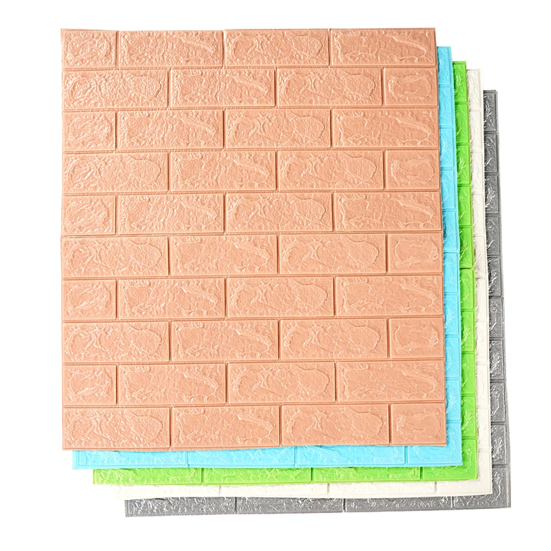 China wall sticker supplier wholesale self adhesive pvc foam brick 3d home decor wood effect