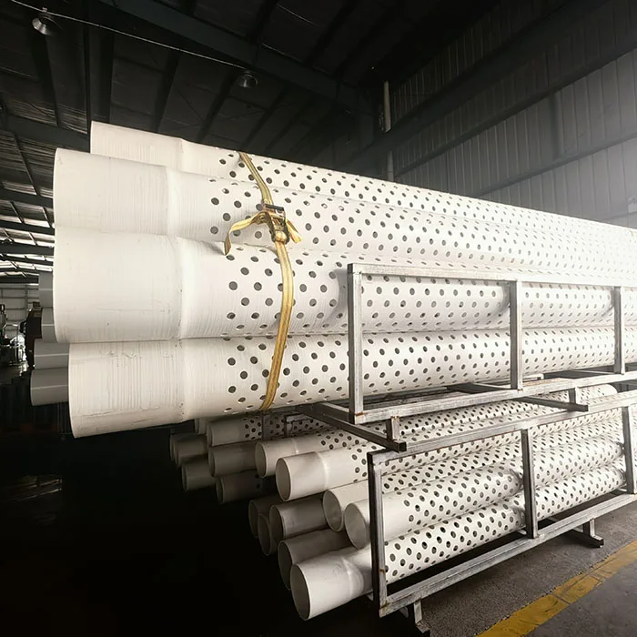 Slotted perforate PVCU perforated  drainage pipe, french drainage pipe with hole