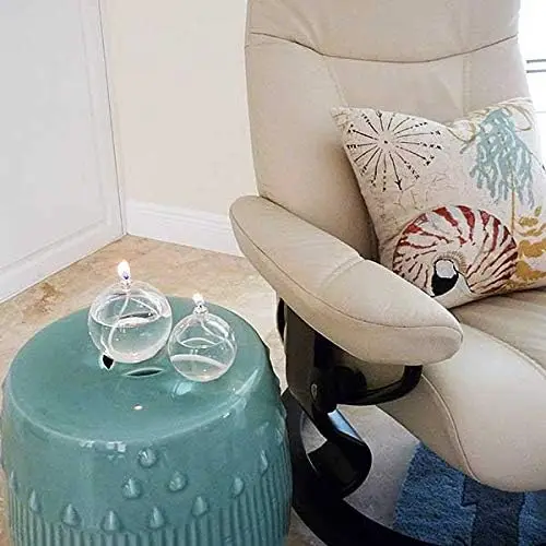 Wholesale creative transparent hand blown decorative glass ball oil lamp