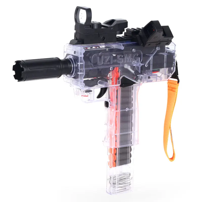 
New item kids plastic shooting air soft foam UZI electric soft bullet gun toy 