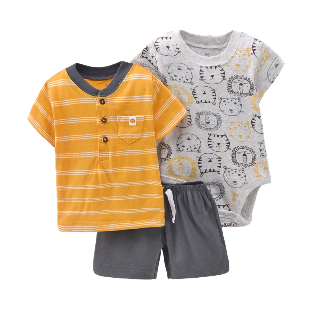 
Comfortable Infant Jumpsuits lovely 3pcs set fashion children clothing knitted gift set baby clothes 