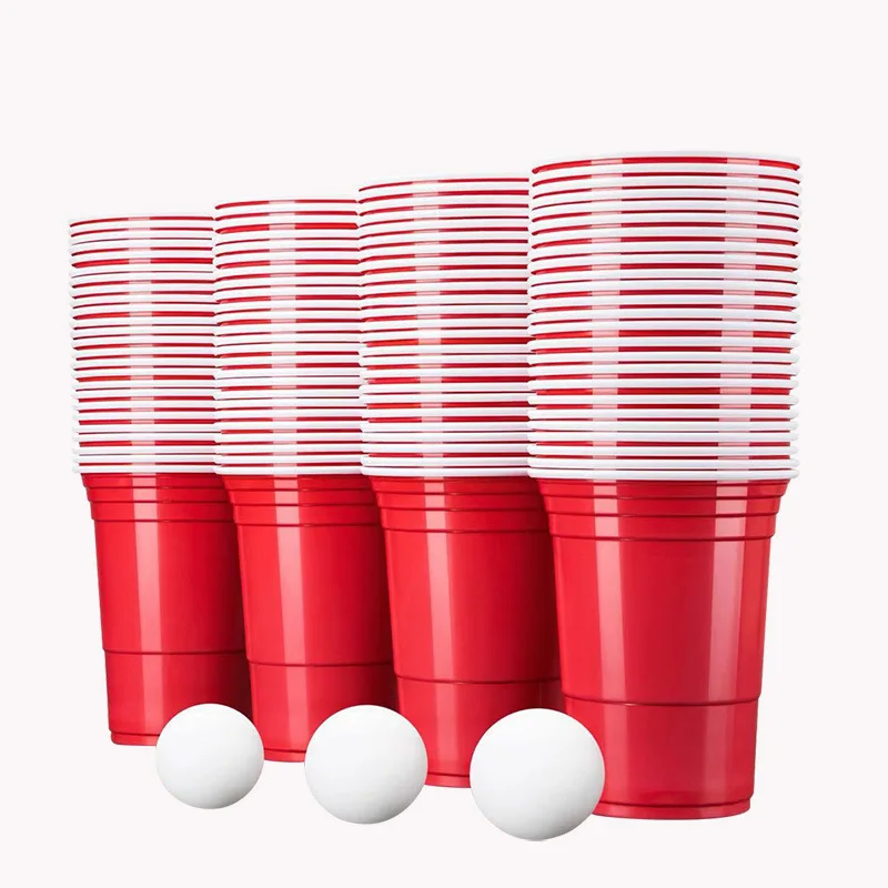 Color solo cup food grade PP material plastic party cup table tennis 16oz beer cup high quality giveaways