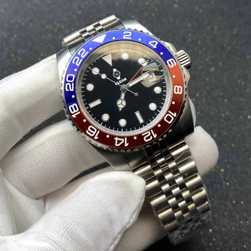 Luxury Designer Men Watch Auto Date Stainless Steel Band GMT Luminous Sapphire case 40mm Wrist Watch