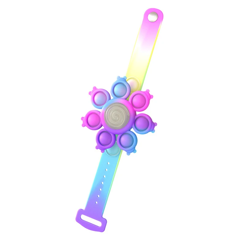 2022 Hot Sale Pop Fidget Toy Kids Toys Watch Silicone Push Bubble Fidget Spinner Bracelet For Kids
