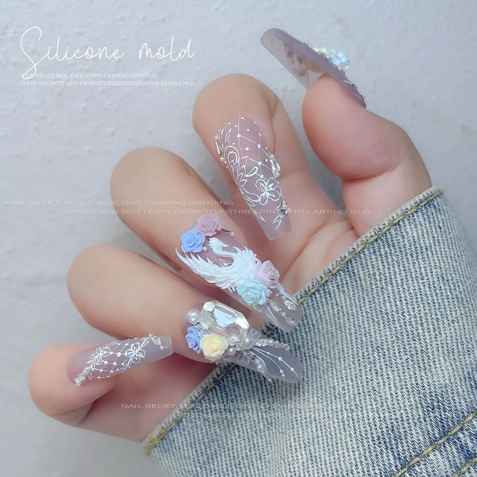 New Stock Arrival Small Head Stamper Jelly Clear Nail Stampers Transparent Nail Art Silicone Mold French Lace Stamping Kit