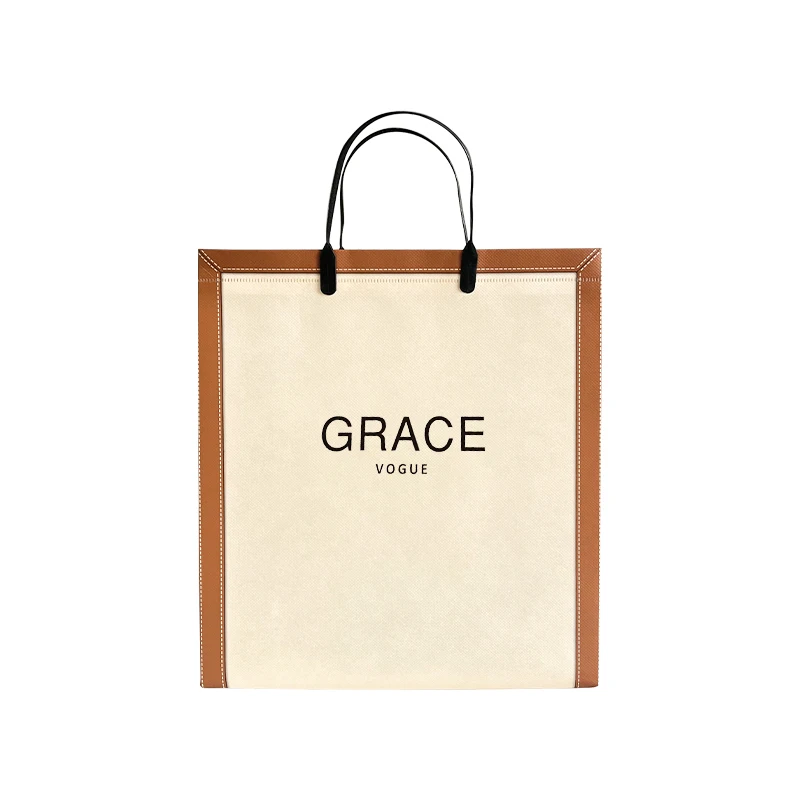 Cheap tote bags custom printed recyclable fabric non woven shopping bags with logo