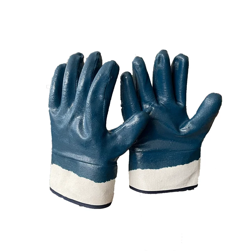 nitrile green gloves- sizes, 8, 9 & 10- ansell- 12  Safety Heavy Duty nitrile gloves machine Blue Nitrile Coated Working Gloves