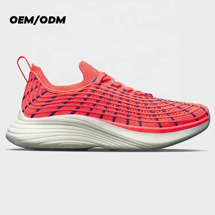 breathable fly woven high quality men fashion customize men running athletic shoes white sport
