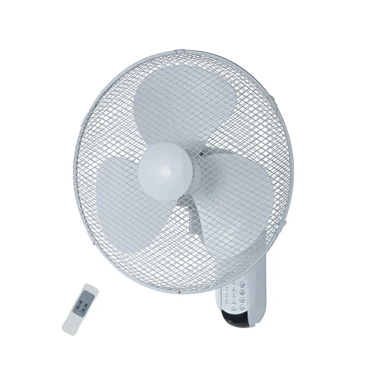 Adjustable 3 speed timer home bedroom kitchen mounted electric 16 inch wall fan with remote control