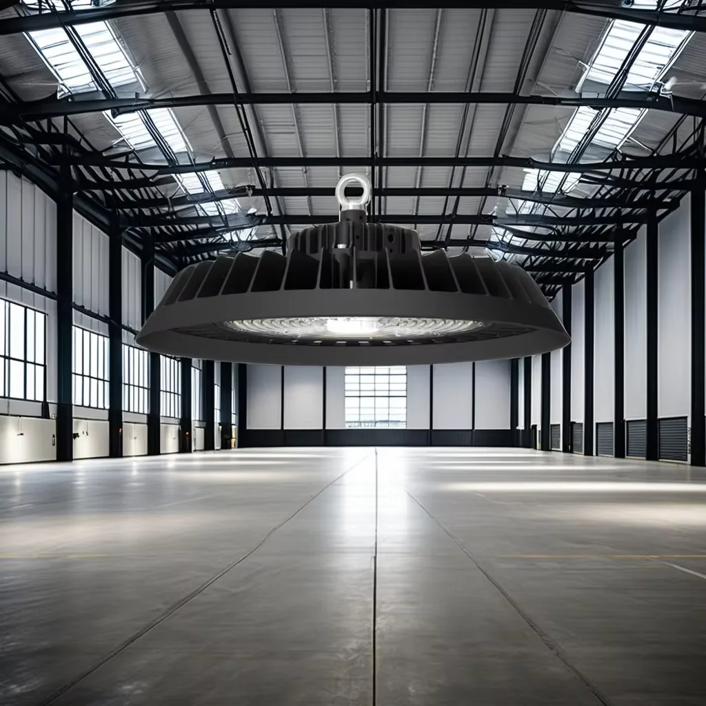 US Warehouse Stock UFO LED High Bay Light 100-120-150W Power Tunable Aluminum 80 IP65 ETL Certified for Parking Lot UL/DLC/FCC