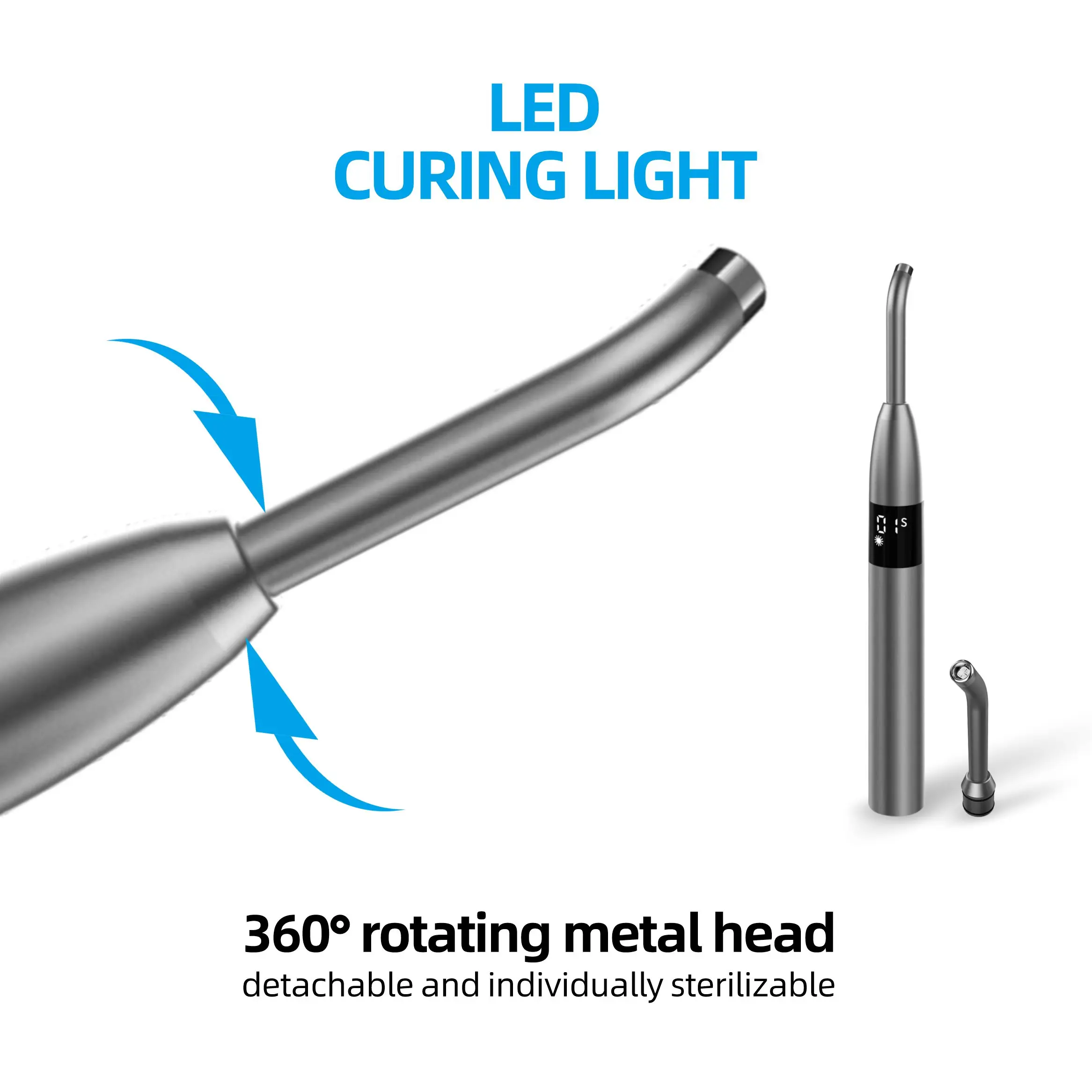 Dental Intelligent Light Curing Lamp High Light Exposure 4000mw/Cm2 Filling Tool Led Resin Curing Machine For Dental