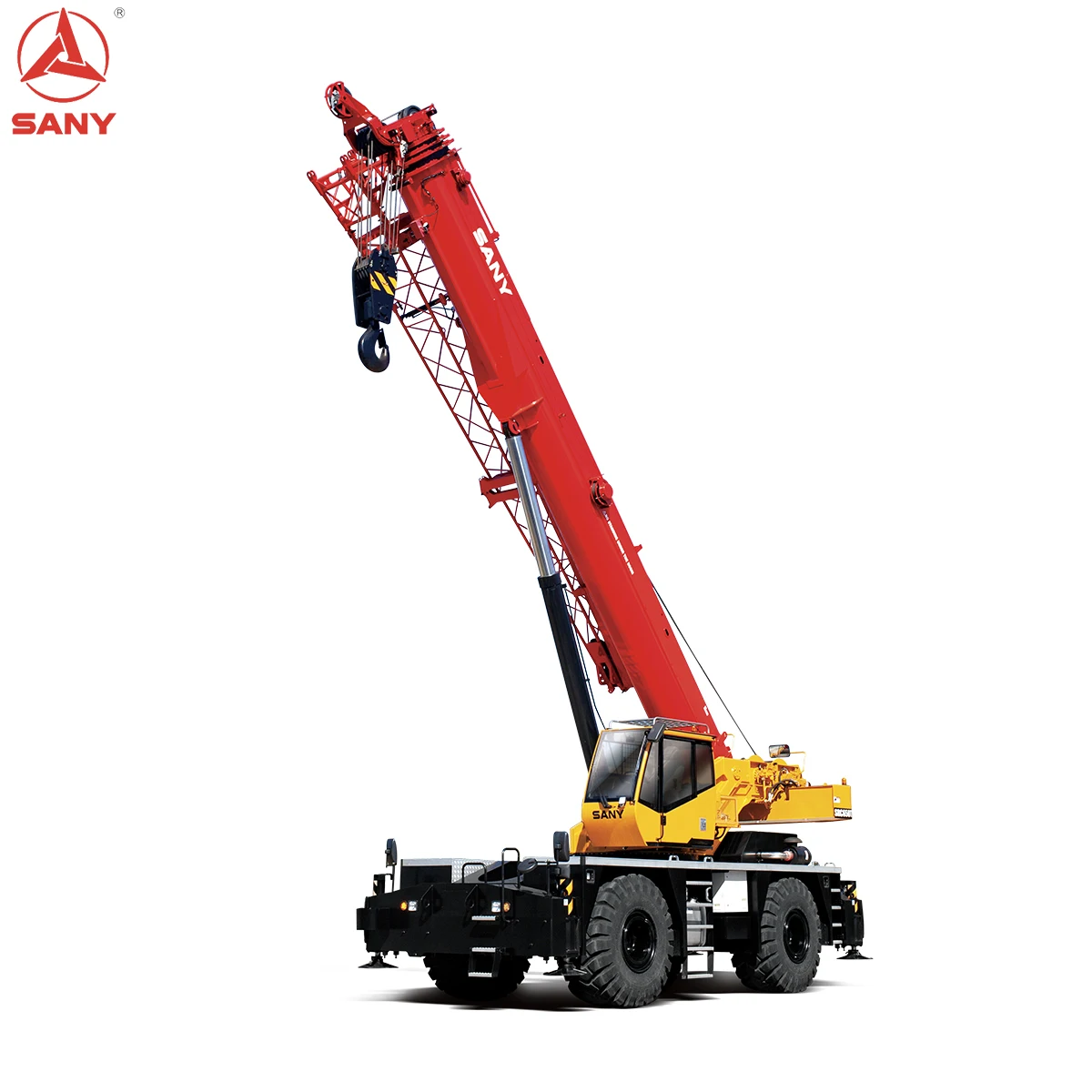 
SRC650T SANY Rough-Terrain Mobile Crane 65 Tons Lifting Capacity Three hinges of luffing mechanism Length 43.5m 