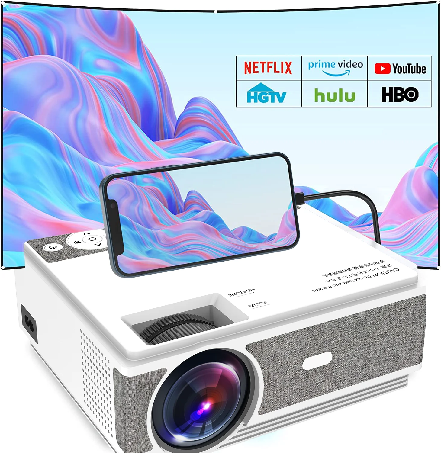 Android 9.0 Projector HD Native 720P Home Theater LED LCD Video Mobile Phone Projector for Home Cinema