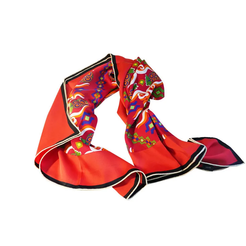 Custom Designer Silk Scarf Luxury Digital Printing 90cm Silk Scarf for Women