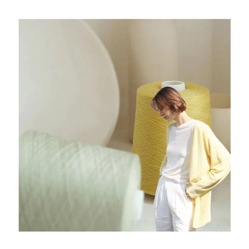 Best Sellers silk linen yarn bamboo silk yarn polyester linen blended yarn knitting weaving