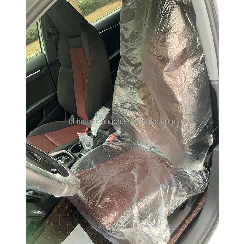 Wholesale Car Repair Protective Seat Cover Five Piece Transparent Plastic Steering Wheel Gear Lever Cover