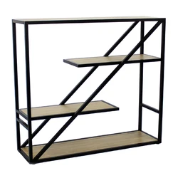 Hot Sale Modern Design Metal FrameBookcases & Bookshelves With 4-Tiers MDF Commodity Library Bookshelf Shelf