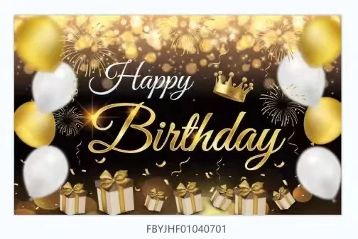 Happy Birthday Backdrop Banner Sign Poster Large Fabric Glitter Balloon Sign Birthday Photo Backdrop for Birthday Party Decor