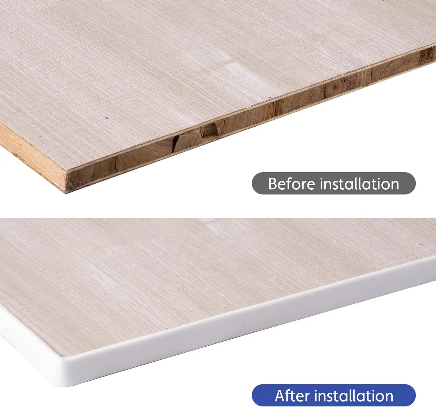 U-Shape Edge Banding 16.4ft Self-Adhesive Veneer Trim Strip TPE Furniture Edge Protector for Table Shelf and Cabinet Restoration