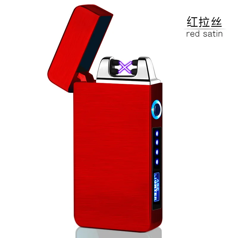 Wholesale Hot Sale Rechargeable Touch Sensitive Windproof USB Battery Metal Lighters Custom Logo Slim Electric Cigarette Lighter