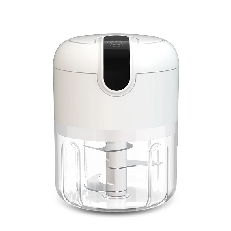 Baffle Design PS Cup Sticker Button 30W 1200mAh 1700rpm 250mL Electric Food Chopper with Offcenter Finger Groove Top