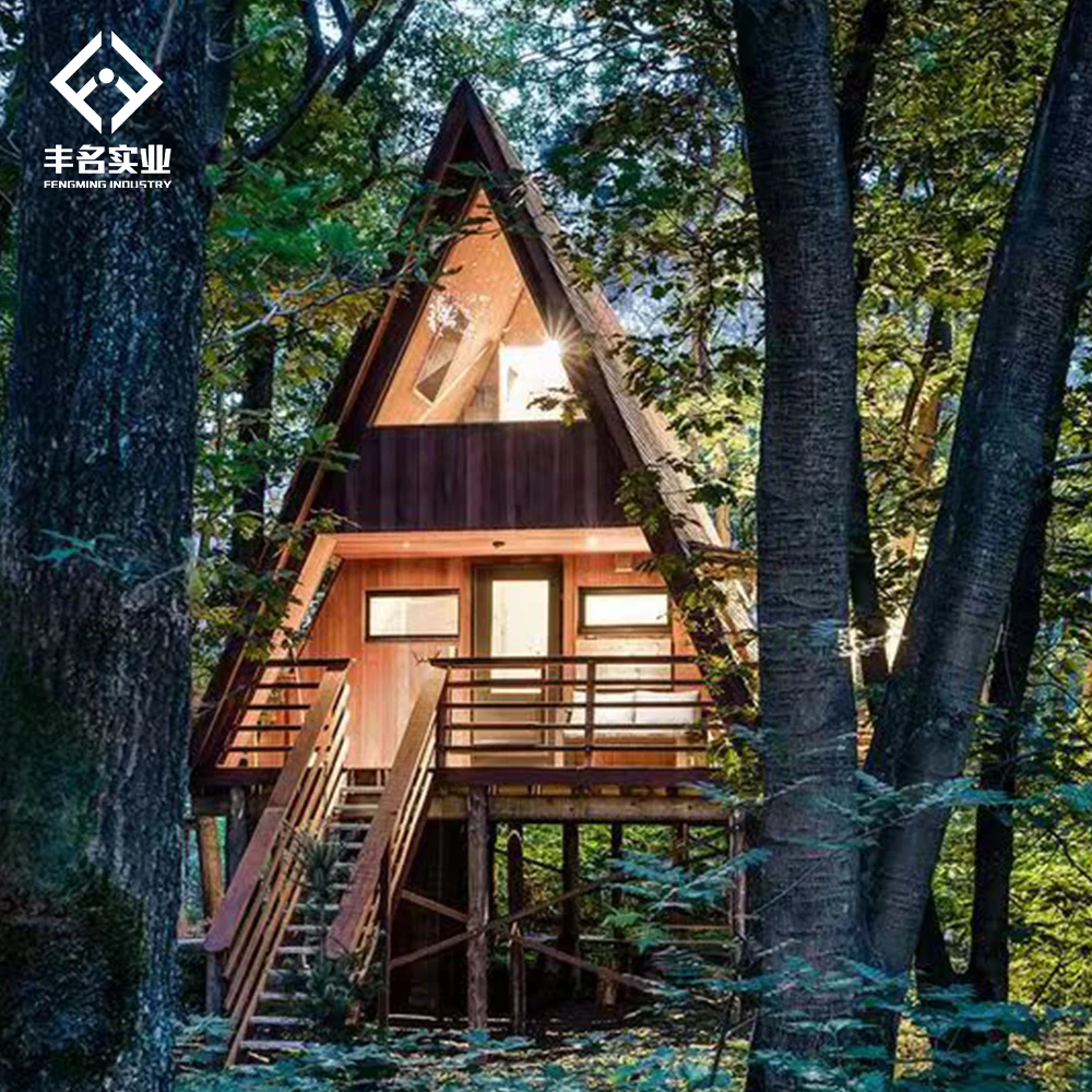 Modern Luxury prefab kit building resort Triangle A Frame  wood House