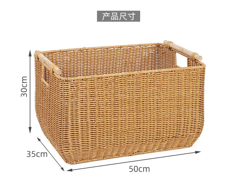 Handicraft Eco-Friendly Domestic Organized Wicker Baskets for Organization Seagrass Plastic PP Rattan Storage Basket Set
