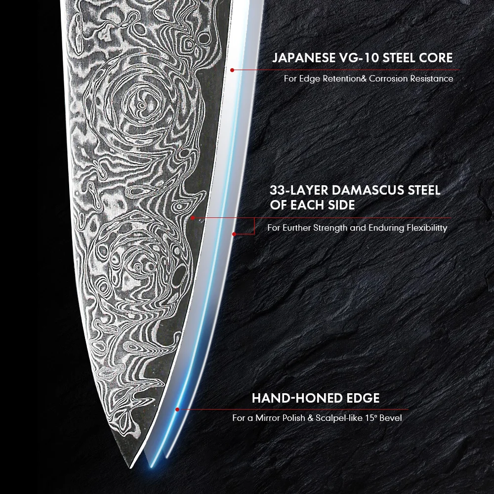 New Design Japanese Kitchen Damascus Steel Chef Knife