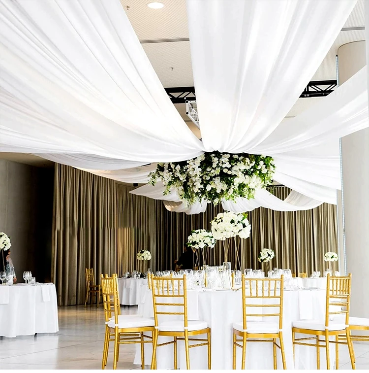 1.6*2m Wedding Decoration Tulle Roll Crystal Organza Sheer Fabric For Birthday Party Backdrop Wedding Chair Sashes Decor Yarn