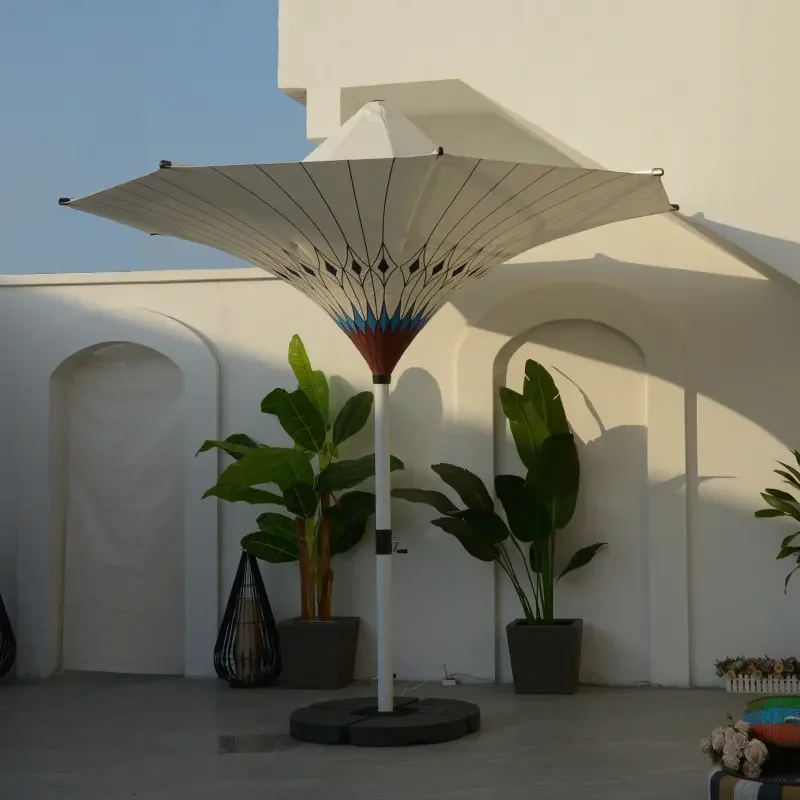 Garden Parasol Umbrellas Outdoor Luxury Umbrella Led Light Restureant Windproof Outdoor Led Umbrella