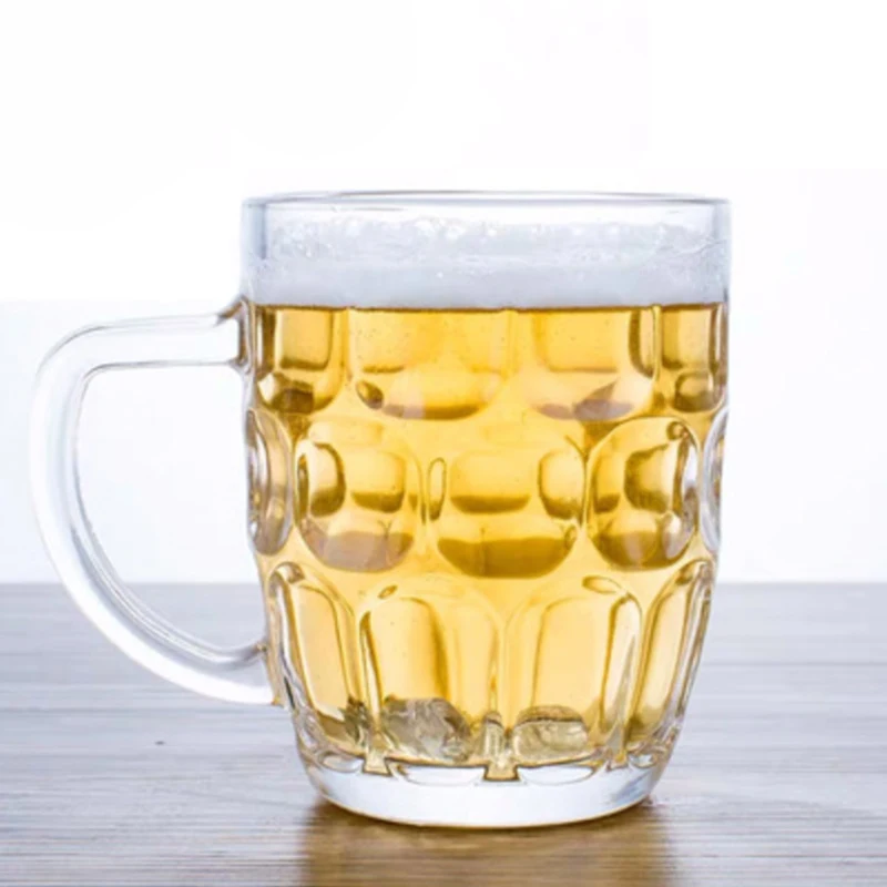560ml Huge Capacity Beer Glass Mug With Handle Durable Glass Beer Cup Unbroken Glassware Custom Beer Glass