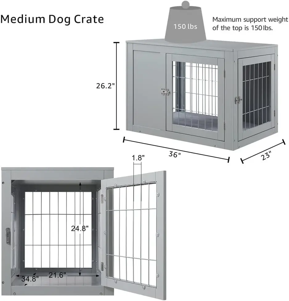 Furniture Dog Crate Indoor Puppy Kennel pet cage Modern Decorative Wood Pet House Dog Cage End Side Table Nightstand