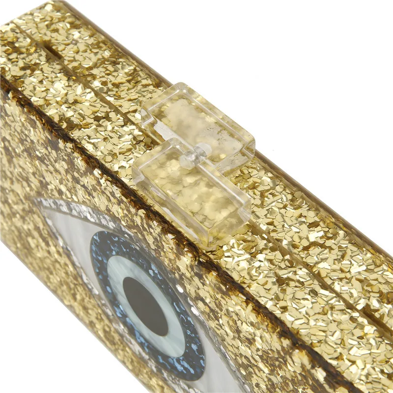 Ladies New Evil Eye Acrylic Portable Dinner Bag Shiny Single Shoulder Diagonal Bag Wedding Dinner Clutch