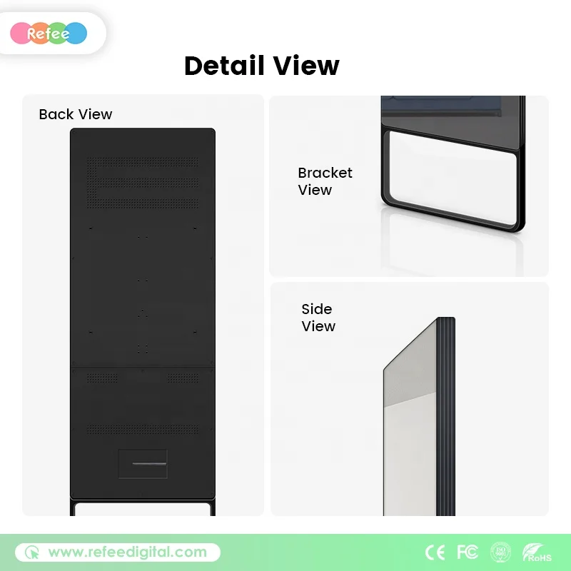 Tounchscreen Personal Trainer Mirror Floor Standing LCD Display AI Artificial Home Gym Strength Smart Exercise Fitness Mirror