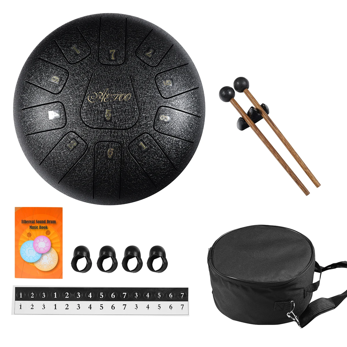 
Tongue drum musical instrument 11 note 10-inch steel tongue drum metal percussion instrument Factory wholesale OEM 