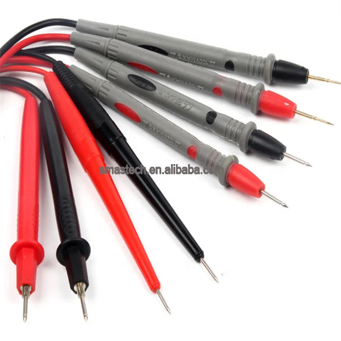 1 pair Digital Multimeter probe Soft-silicone-wire Needle-tip Universal test leads with Alligator clip For LED tester Multimetro