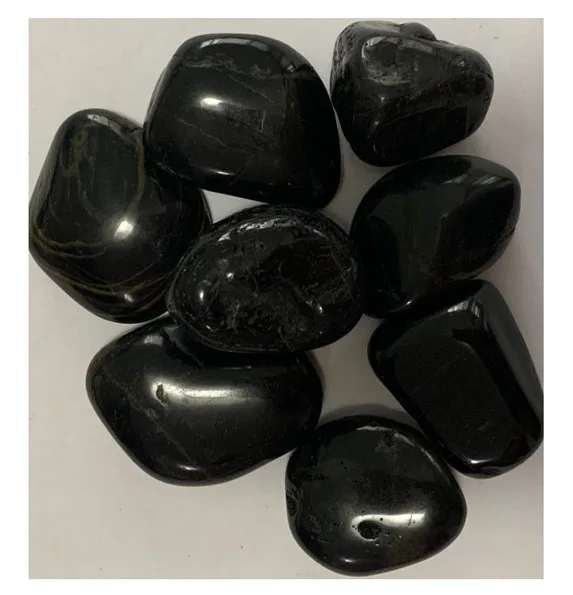 home decoration fine quality high  polish black rive stone pebbles garden park decorations