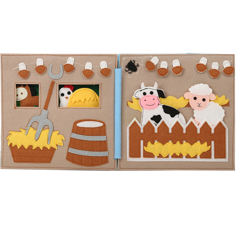 Montessori Busy Book Toys Game book doctor rabbit farm education busy book busy board learning toys