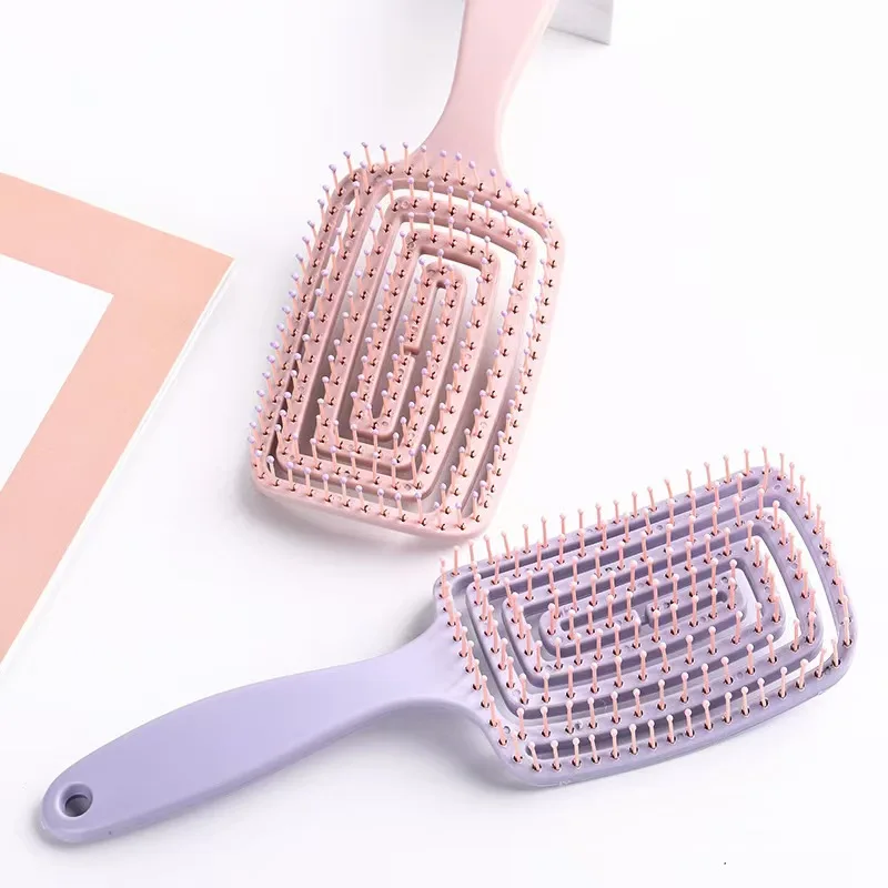 Hollow circular comb for wet and dry use convenient massage comfortable grip wide-toothed comb