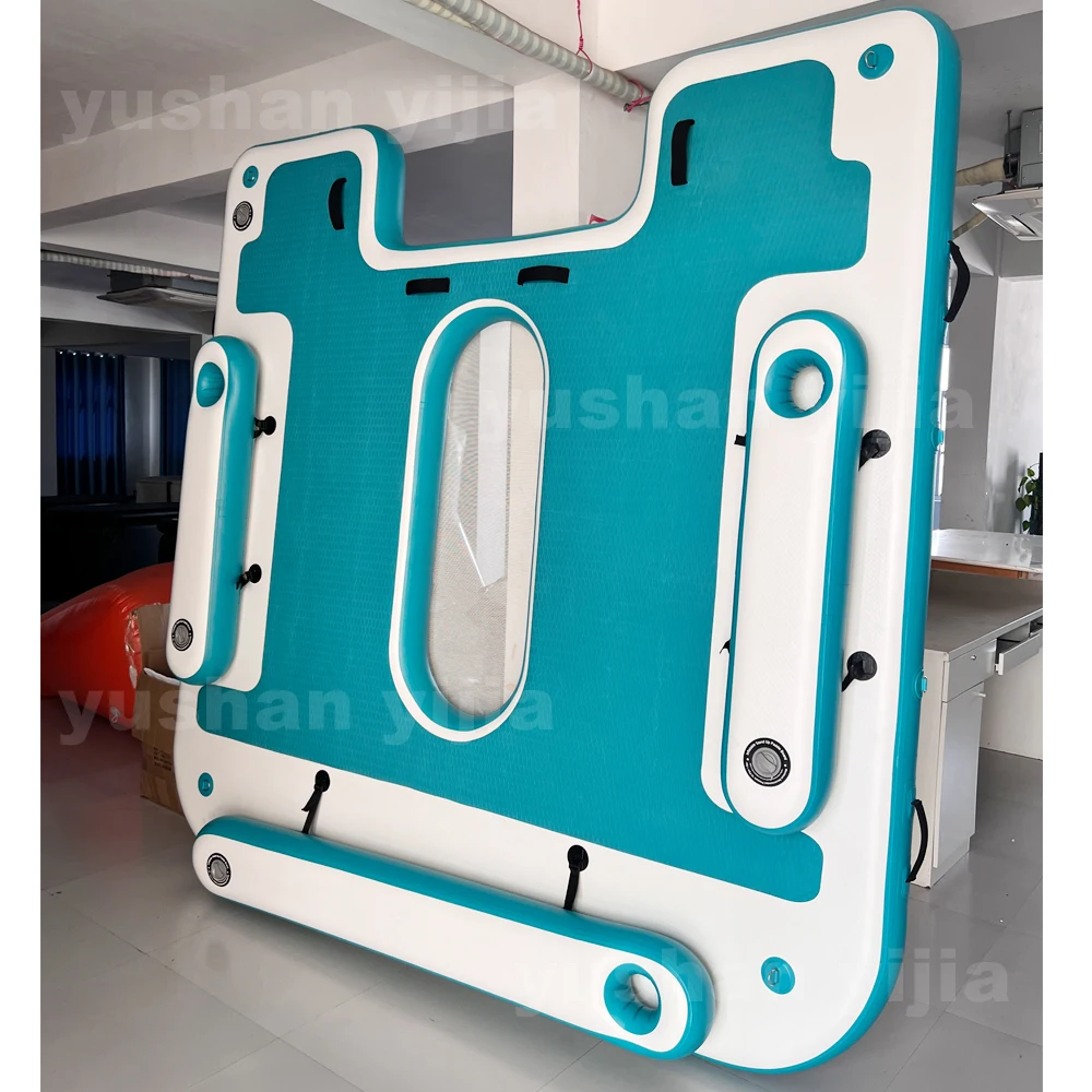 Water Aqua Park Inflatable Floating Platform Drop Stitch Water Floating Pontoon Platform Island Deck Platforms For The Water