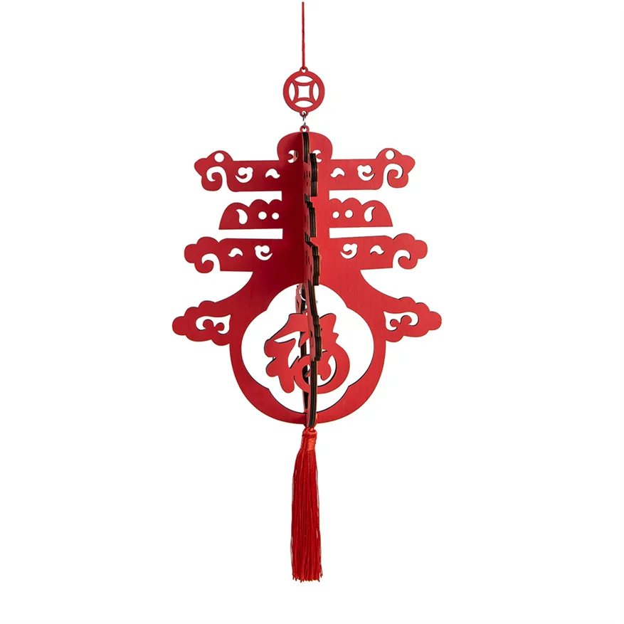 Creative Chinese Traditional Festival Wooden Wall Pendant Lunar New Year Decorative Gift for Luckniess