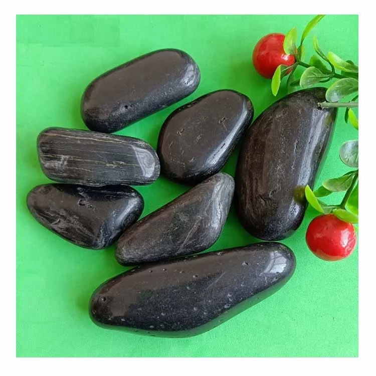 factory supply beach pebbles bagged indonesia black cobbles