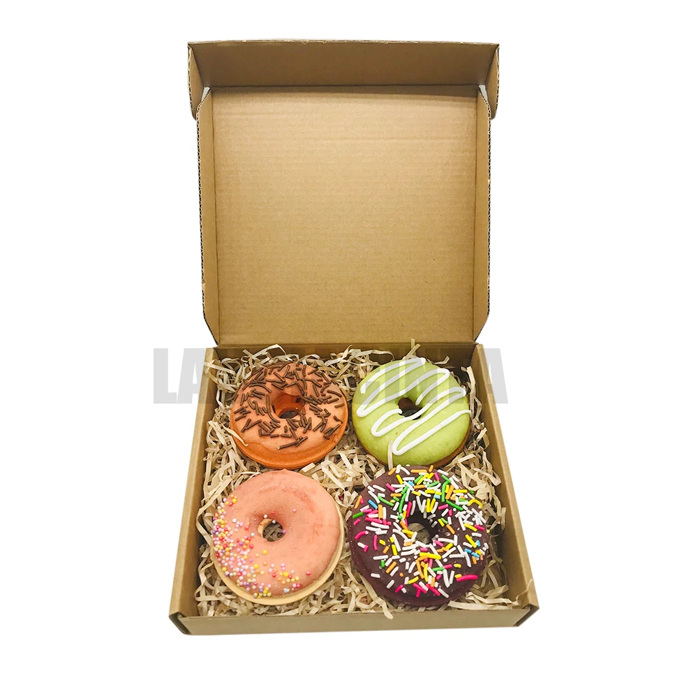 Натуральные Бомбочки для ванны с сладким ванильным пончиком органическое кокосовое масло банные принадлежности Fizzies аксессуары ванной комнаты