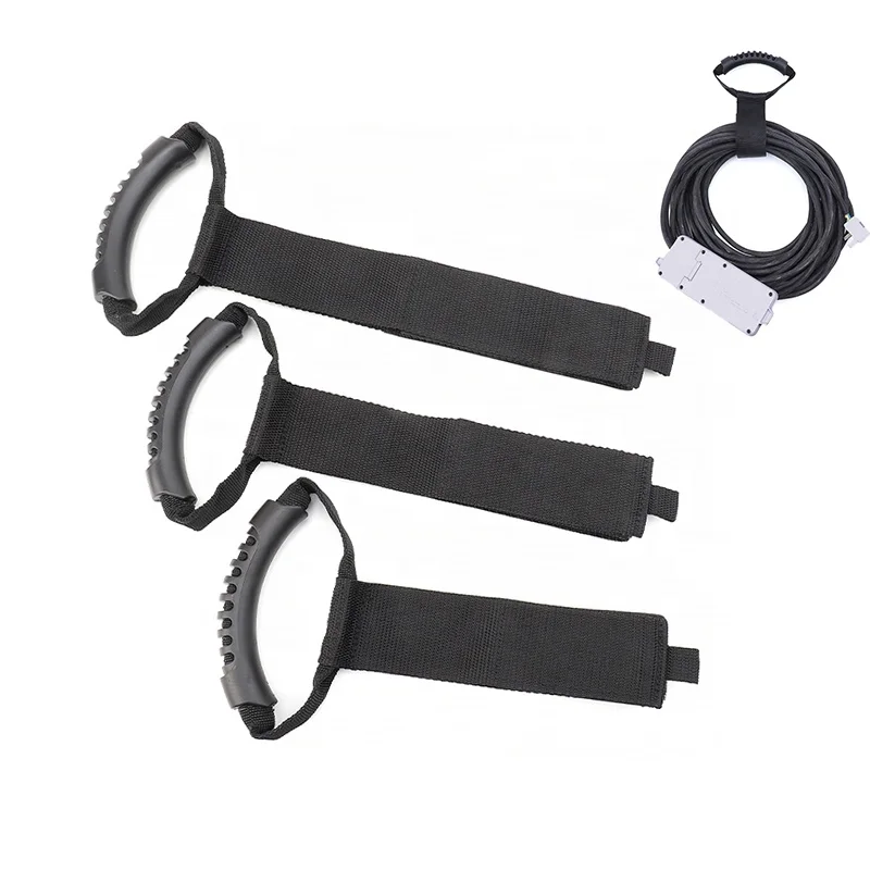 Heavy Duty Storage Strap Hook and Loop Cable Organize Strap with Plastic Handle for Hanging Carrying