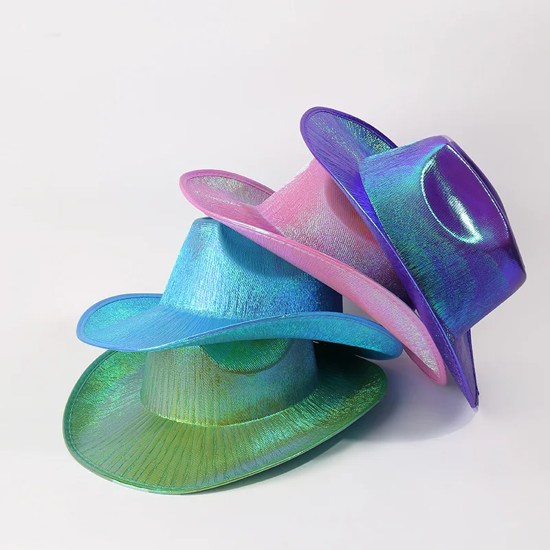 Wholesale Halloween Decoration Party Hat Waterproof Cowboy Hat Women Men pink Western Styles Cowboy Cowgirl Jazz Hat